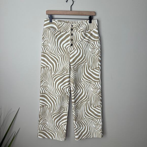 J.‎ McLaughlin Leora Wide Leg Jeans in Tan/Cream Seabray Size 8 MRSP $188 - Picture 3 of 14